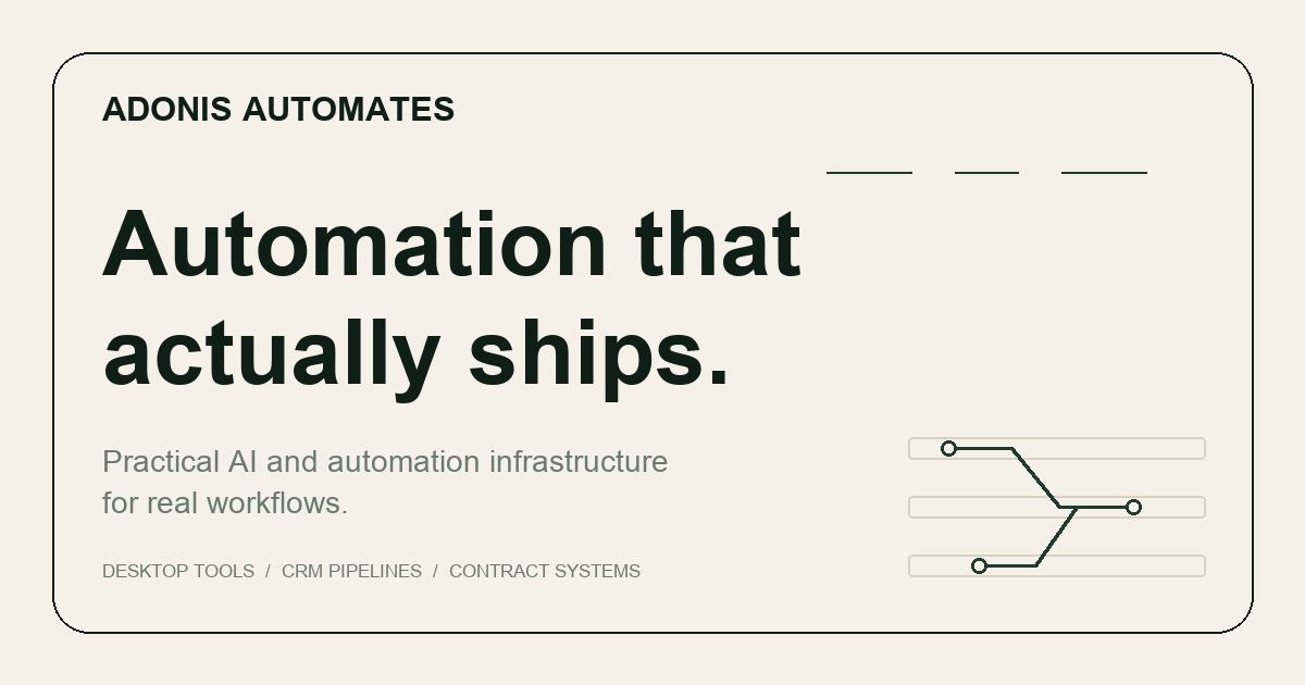 Adonis Automates · AI Operations Systems for Real Estate Brokerages